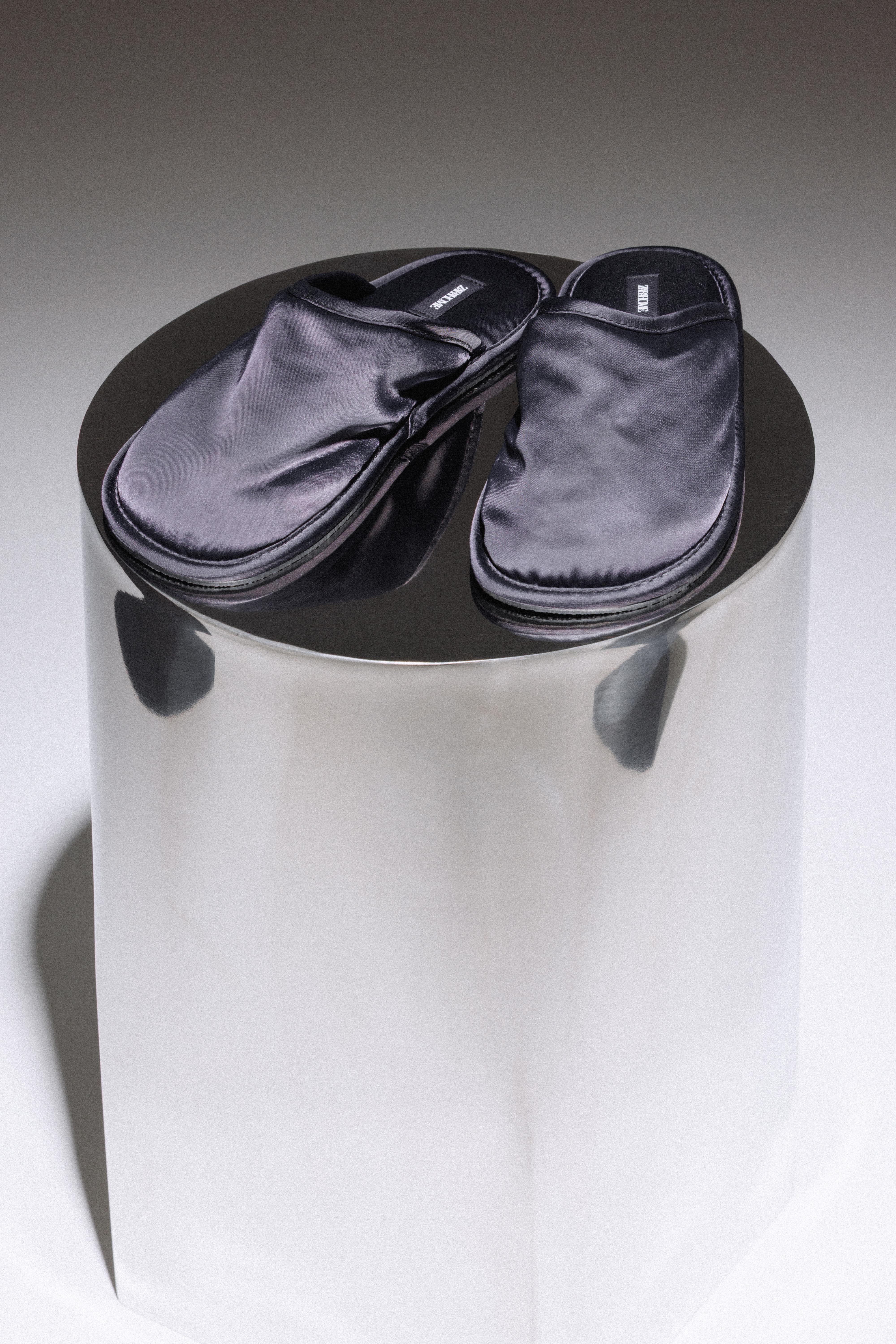 SATEEN MULE SLIPPERS